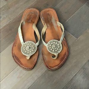 Mystique studded leather thong sandal